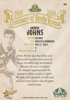 2008 NRL Centenary #101 Andrew Johns Back